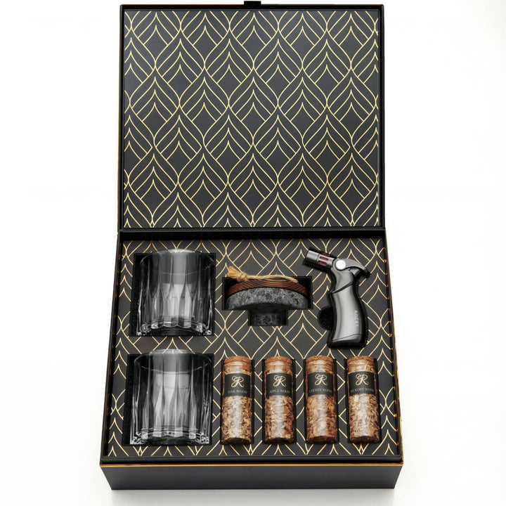 ROCKS Gavesæt: Whisky- og Cocktail Rygesæt - Bartender Gear fra ROCKS Whiskey Chilling Stones EU hos The Prince Webshop