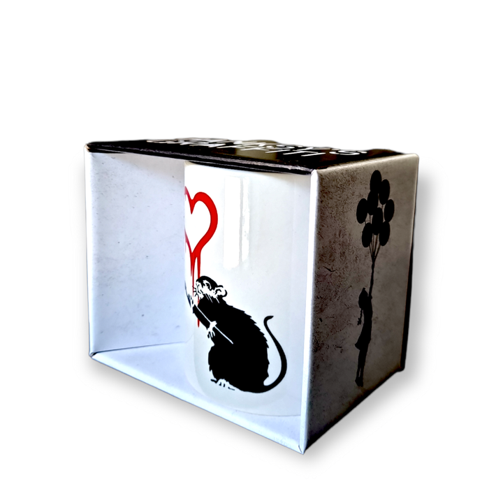 Banksy Ceramic Mug 325ml - Love Rat - Krus fra Banksy's Grafitti hos The Prince Webshop