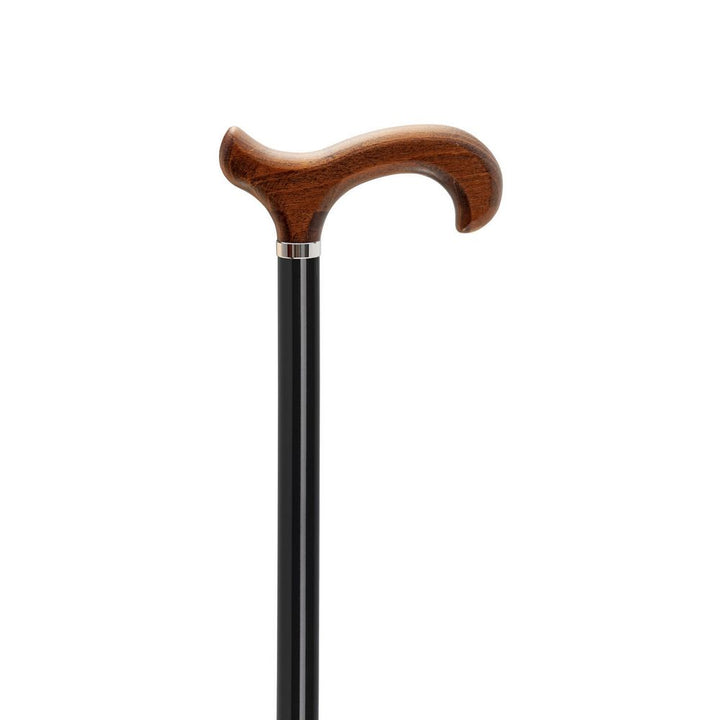 Elegant Adjustable Aluminum Cane - Large Derby Handle in Wood - Spade Cane from Ottavio Recalcati di Renato at The Prince Webshop