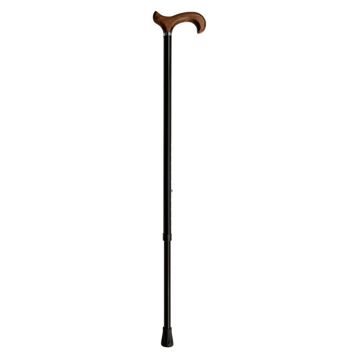Elegant Adjustable Aluminum Cane - Large Derby Handle in Wood - Spade Cane from Ottavio Recalcati di Renato at The Prince Webshop