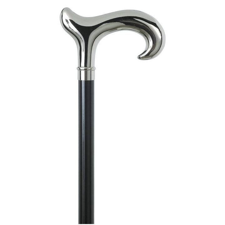 Elegant Adjustable Aluminum Cane - Derby Smooth Chrome - Walking stick from Otavio Recalcati di Renato at The Prince Webshop