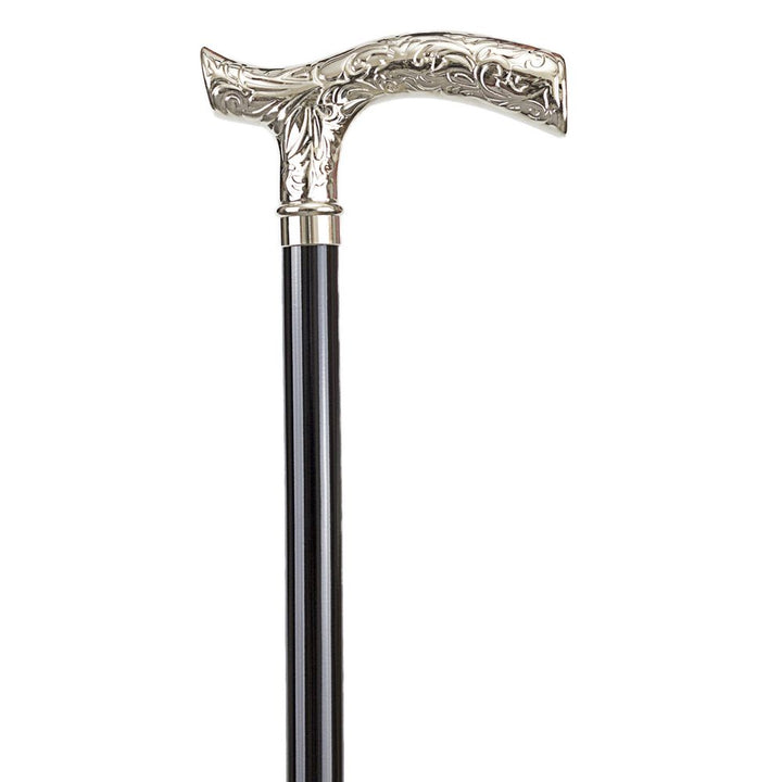 Elegant Adjustable Aluminum Cane - Crutch Paisley Chrome - Spade Cane from Ottavio Recalcati di Renato at The Prince Webshop