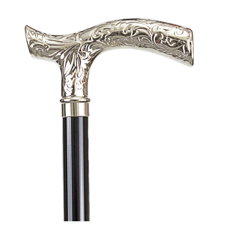 Elegant Adjustable Aluminum Cane - Crutch Paisley Chrome - Spade Cane from Ottavio Recalcati di Renato at The Prince Webshop