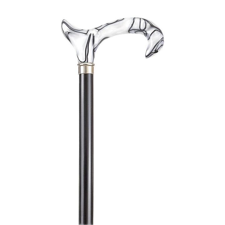 Walking stick - Black Beech with White Marble Acrylic Derby - Walking stick from Ottavio Recalcati di Renato at The Prince Webshop
