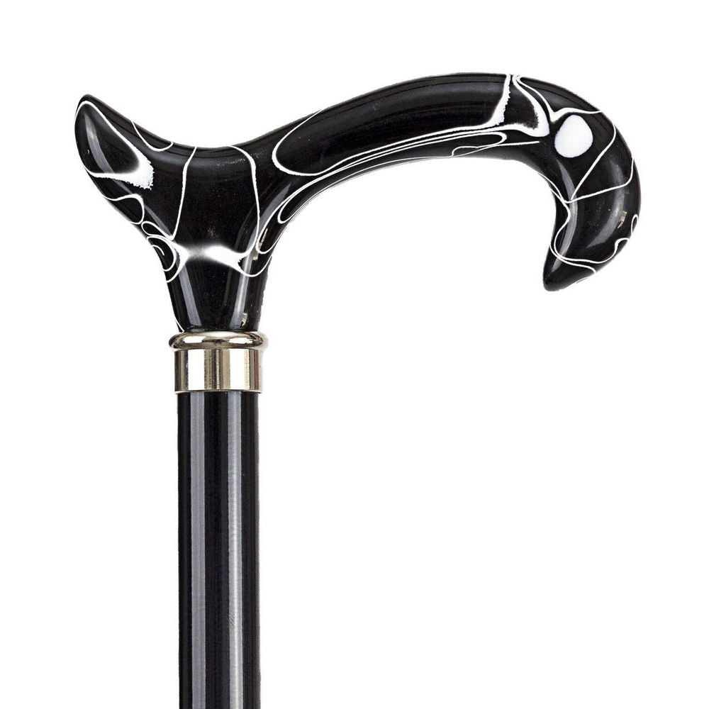 Walking stick - Black Beech with Black Acrylic Derby - Walking stick from Otavio Recalcati di Renato at The Prince Webshop
