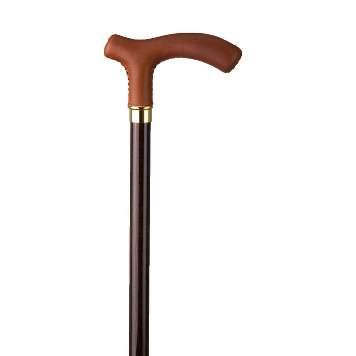 Walking stick BROWN CRUTCH - Genuine Leather - Walking stick from Ottavio Recalcati di Renato at The Prince Webshop