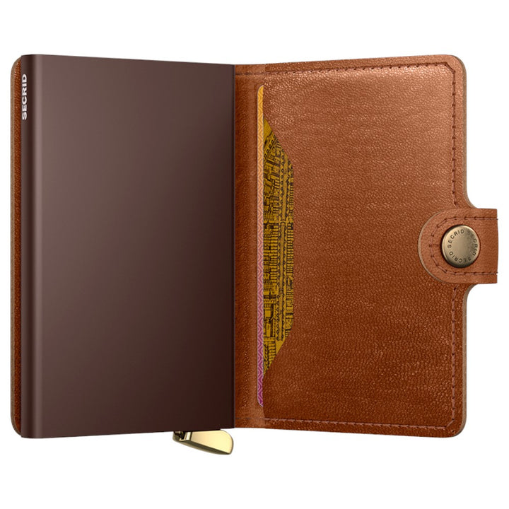 SECRID Premium Miniwallet Emboss Lines Cognac + - Kortholder fra SECRID hos The Prince Webshop