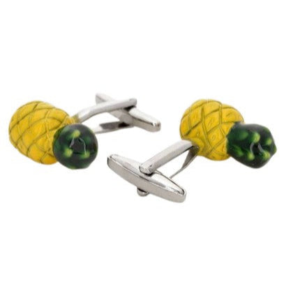 Manchetknapper – 100% Rhodium – model Gul Ananas - Manchetknapper fra Núñez de Arenas hos The Prince Webshop