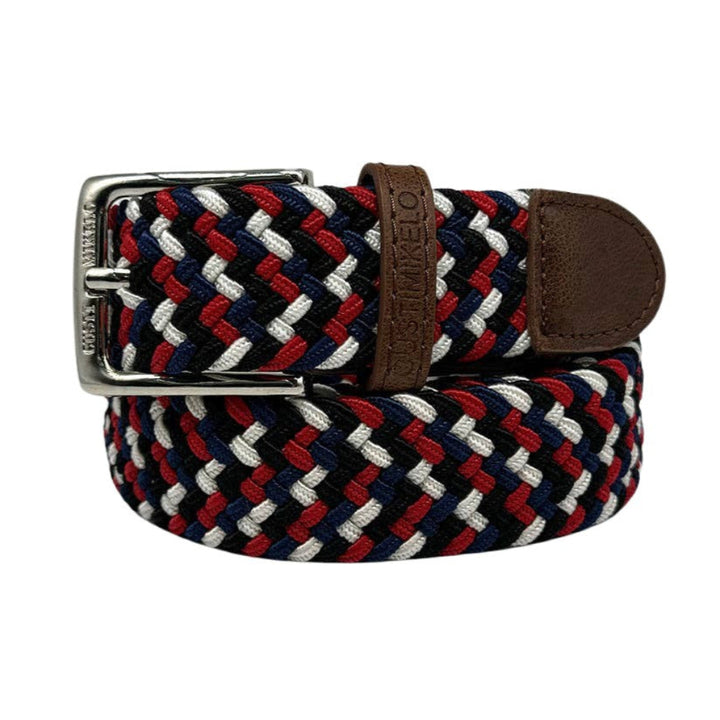 Custi Mikelo Red-Navy-White Braided Elastic Belt - Belt from Custi Mikelo at The Prince Webshop