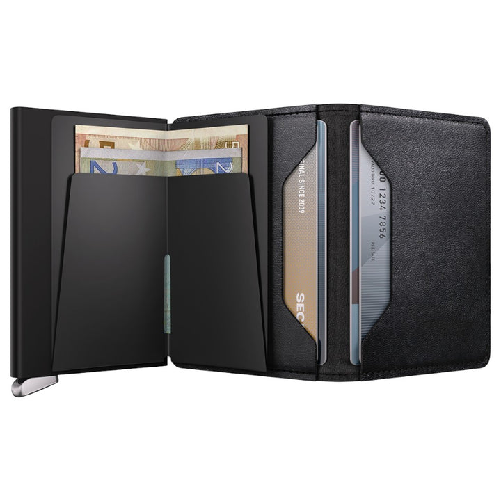 SECRID Premium Slimwallet Emboss Lines Black + - Kortholder fra SECRID hos The Prince Webshop