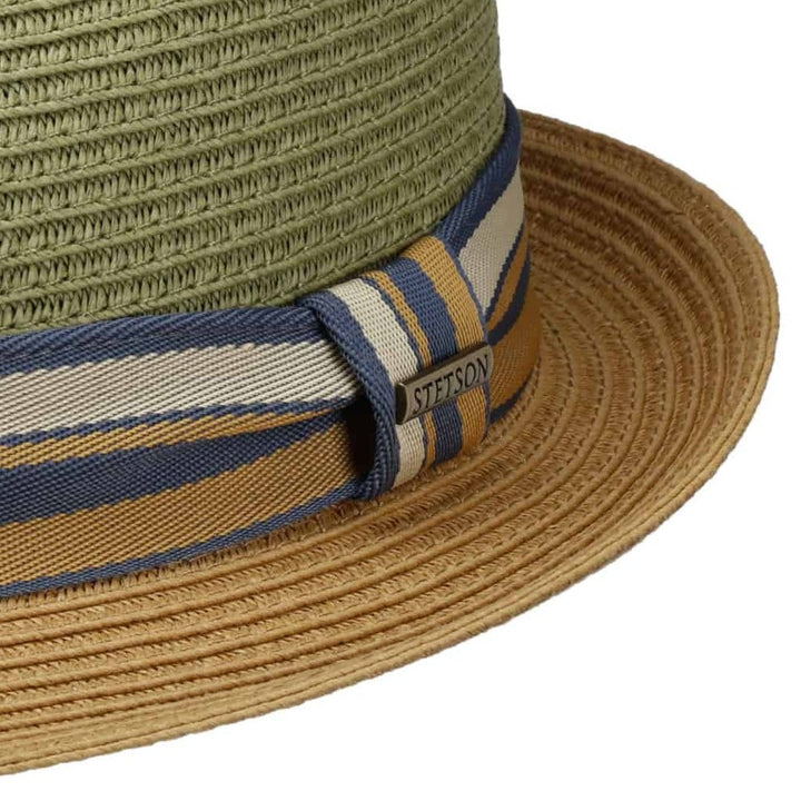 Stetson Trilby Toyo Strå Sommerhat - Moss/Beige - Hat fra Stetson hos The Prince Webshop