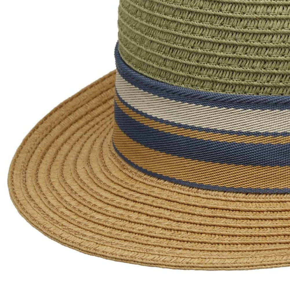 Stetson Trilby Toyo Strå Sommerhat - Moss/Beige - Hat fra Stetson hos The Prince Webshop