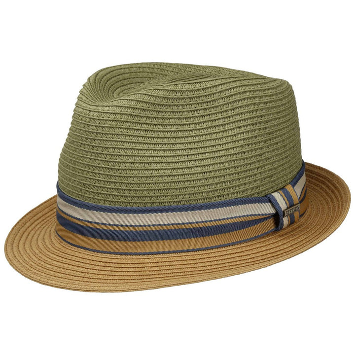 Stetson Trilby Toyo Strå Sommerhat - Moss/Beige - Hat fra Stetson hos The Prince Webshop