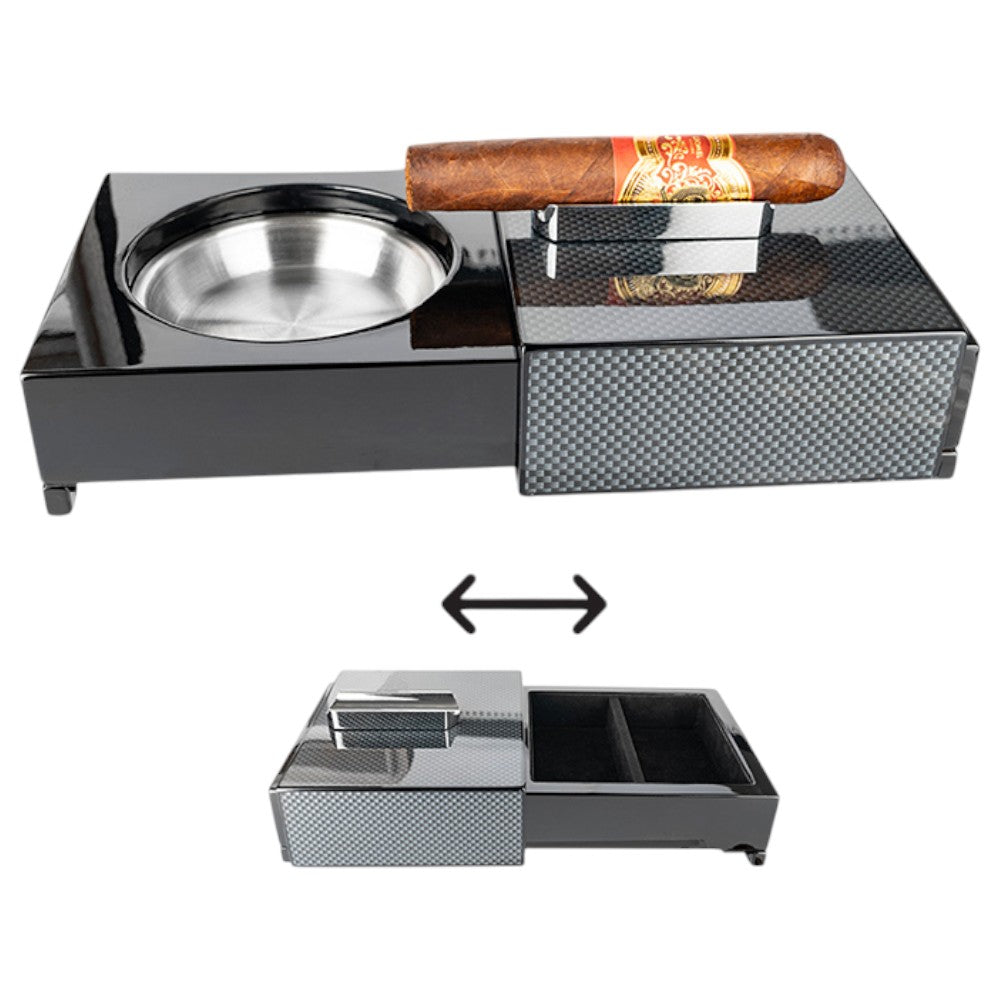 ZORR 2-Way Slider Cigar Ashtray - Carbon + High Gloss - Cigar Ashtray from ZORR at The Prince Webshop