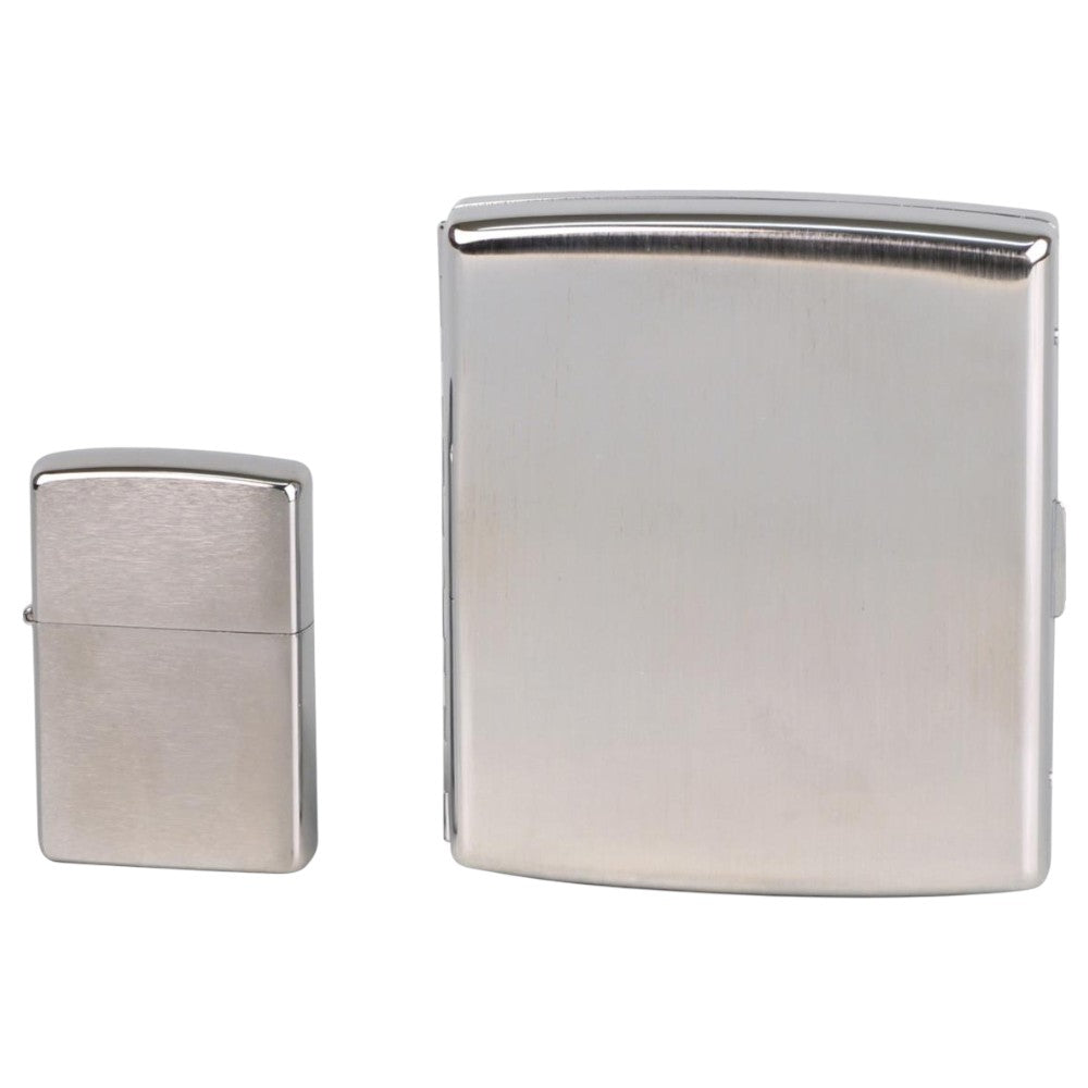 Zippo Gavesæt - Brushed Chrome Lighter og Etui - Zippo Lighter fra Zippo hos The Prince Webshop