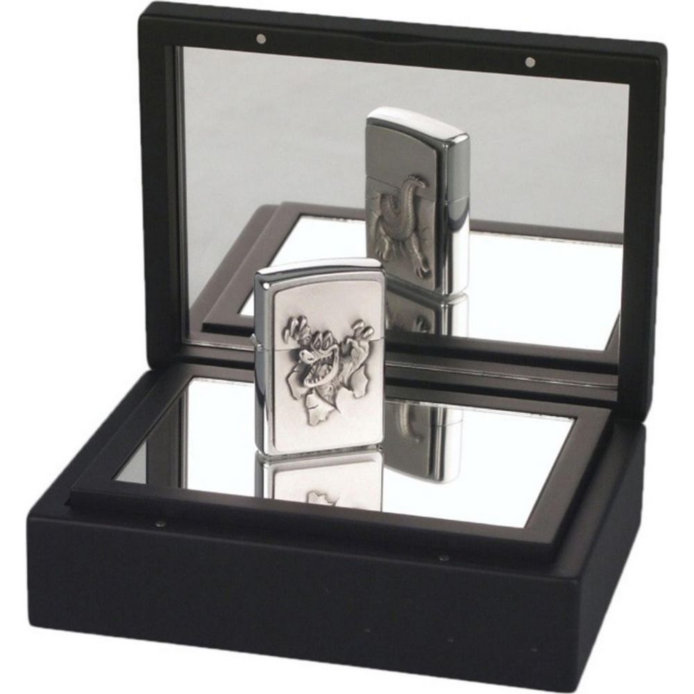 Zippo Gator Lighter i Træboks med Spejle - Zippo Lighter fra Zippo hos The Prince Webshop