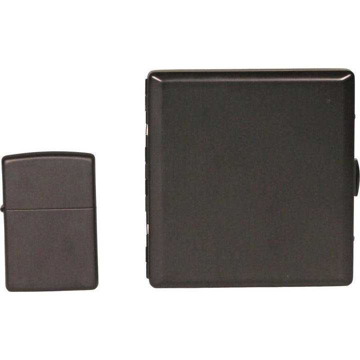 Zippo Gavesæt - Mat Sort Lighter og Etui - Zippo Lighter fra Zippo hos The Prince Webshop
