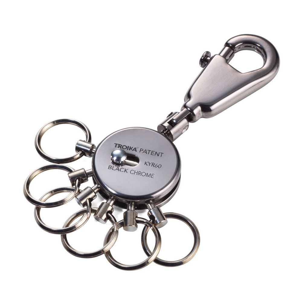 TROIKA Key ring - PATENT Black Chrome - Key ring from Troika at The Prince Webshop