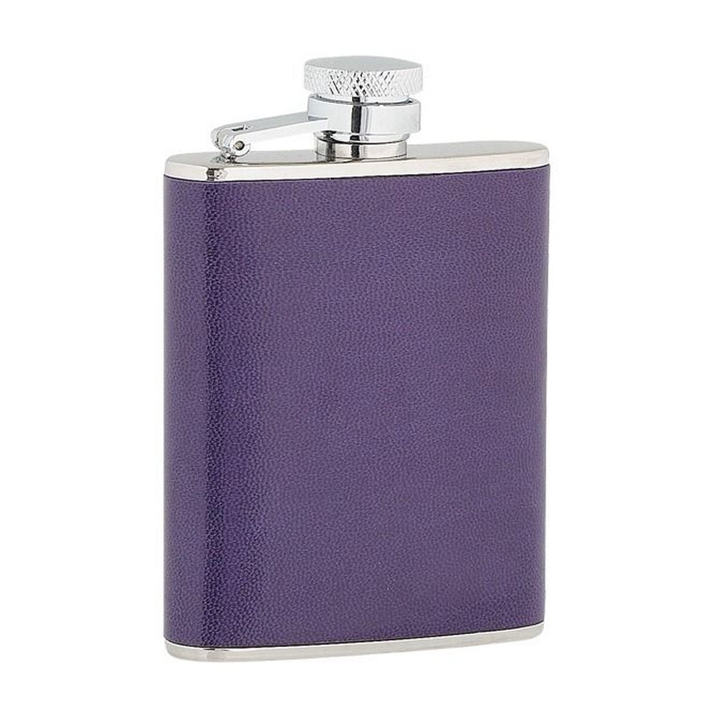 3oz Ladies Purple Leather Stainless Steel Flask - Pocket Flask from The Sgian Dubh Company at The Prince Webshop
