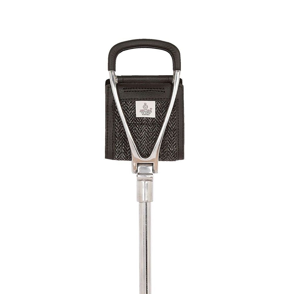 Chrome Justerbar Jagtstok med Harris Tweed Sæde - Sort (ECONOMY) - Jagtstok fra Charles Buyers & Co Ltd hos The Prince Webshop
