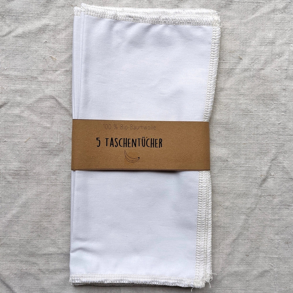 5 Pack Organic Handkerchiefs White or Mint - 20X20 cm - Handkerchief from mango.bananen at The Prince Webshop