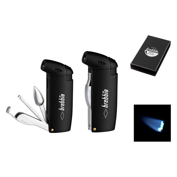 Brebbia Bowl Flame Pipe Lighter - Piezo - Black - Lighter from Brebbia at The Prince Webshop