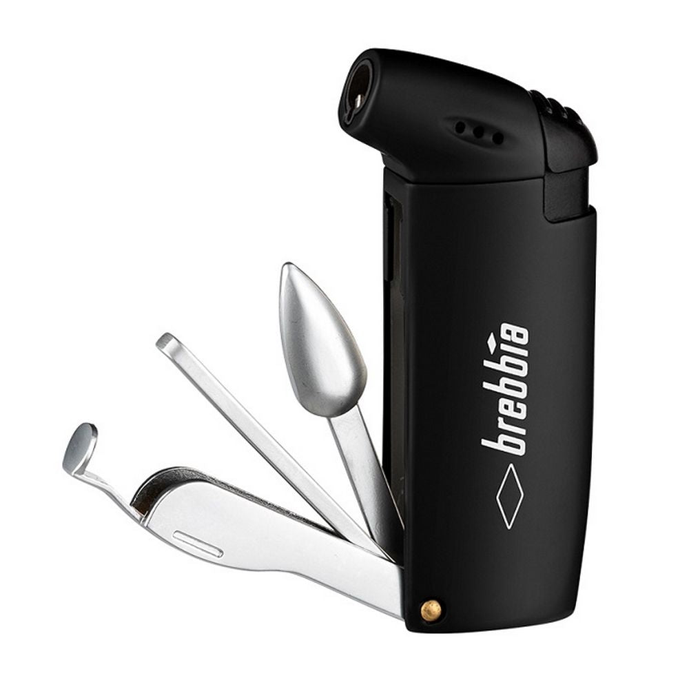 Brebbia Bowl Flame Pipe Lighter - Piezo - Black - Lighter from Brebbia at The Prince Webshop