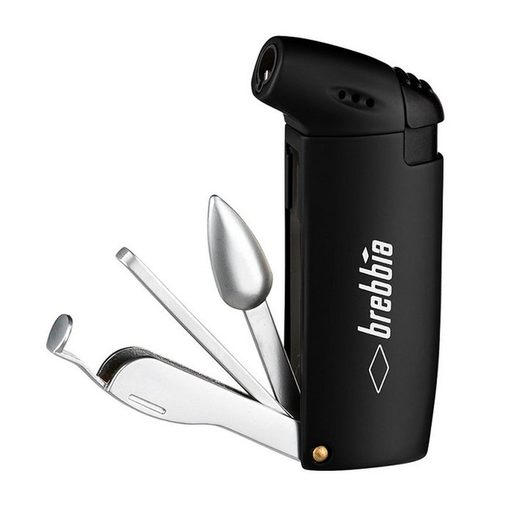 Brebbia Bowl Flame Pipe Lighter - Piezo - Black - Lighter from Brebbia at The Prince Webshop