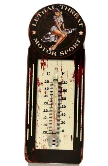 Retroworld Lethal Threat Motor Sport Pin-up Thermometer - Thermometer from Retroworld at The Prince Webshop