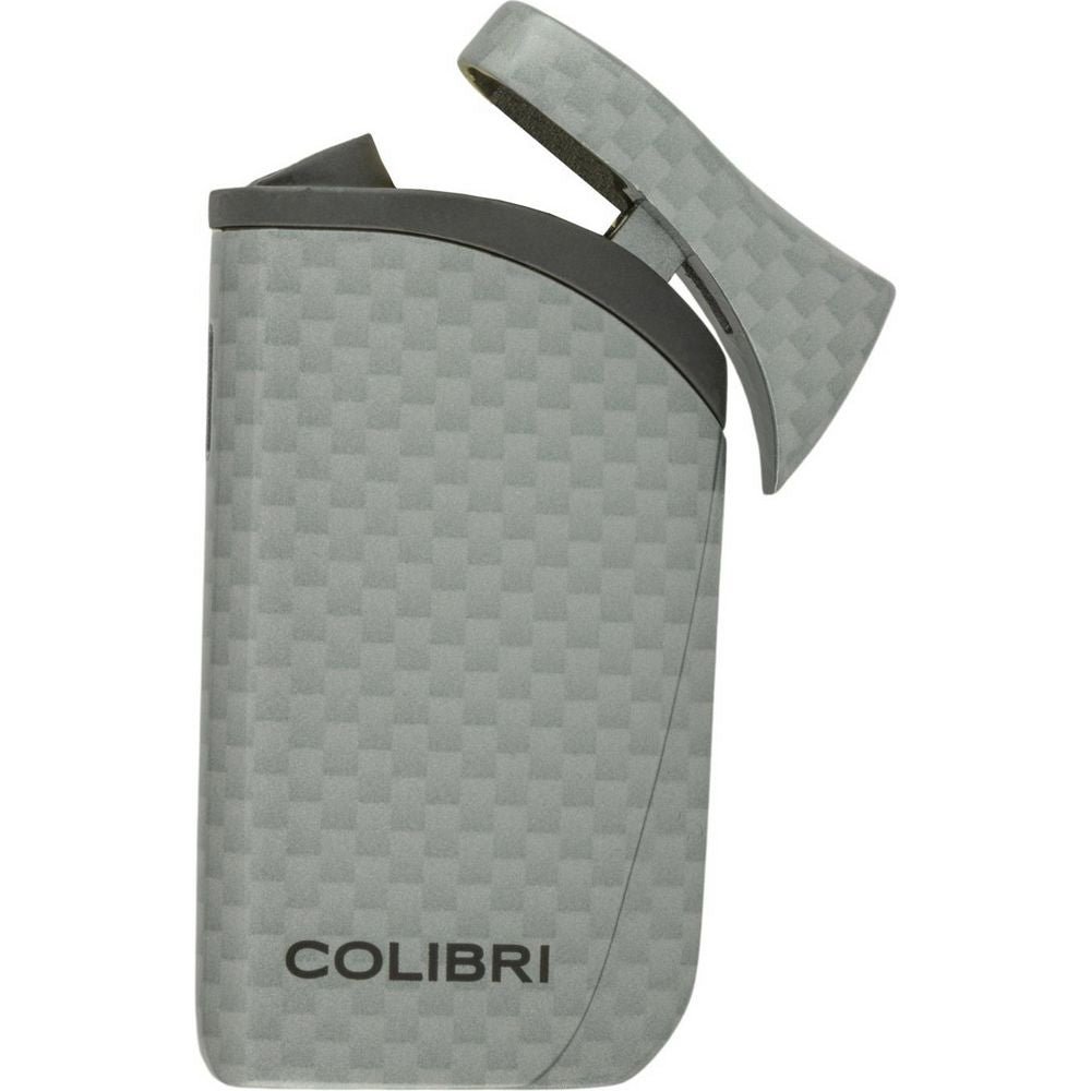 COLIBRI lighter Falcon II - silver carbon angled jet flame - Lighter from Colibri at The Prince Webshop