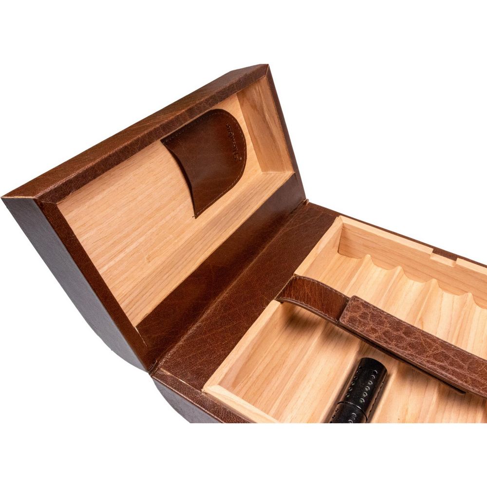 Passatore Humidor Buffalo Leather Brown Foldable - EXCLUSIVE! - Cigar Humidor from Passatore at The Prince Webshop