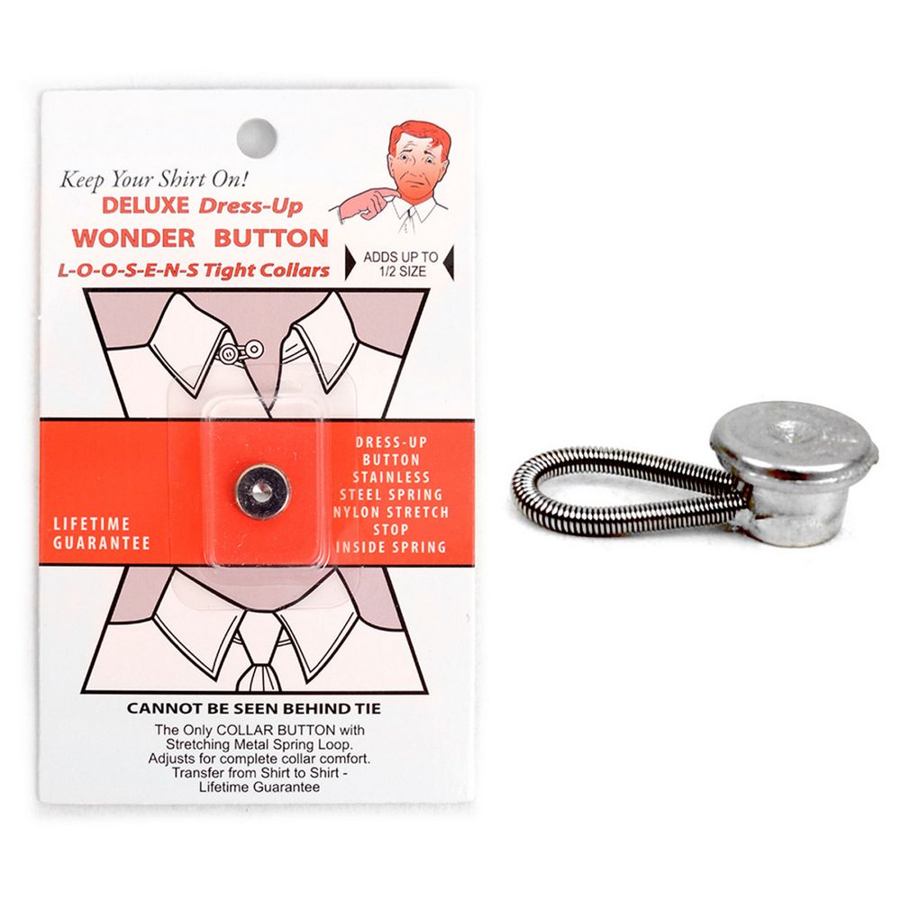 Wonder Button Shirt Collar Extender Silver - Button Extender from The Prince's Own at The Prince Webshop
