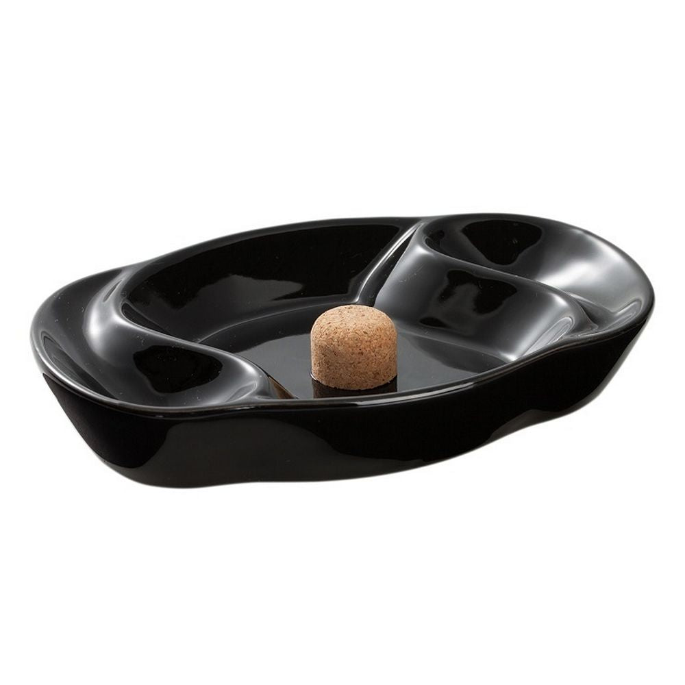 Pipe Ashtray for 2 Pipes Oval Black Ceramic - Pipe Ashtray from Angelo at The Prince Webshop