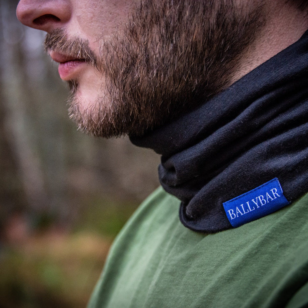 Ballybar Ireland Ram Neck Gaiter - Black Neck Warmer - Neckerchief from Ballybar Ireland at The Prince Webshop