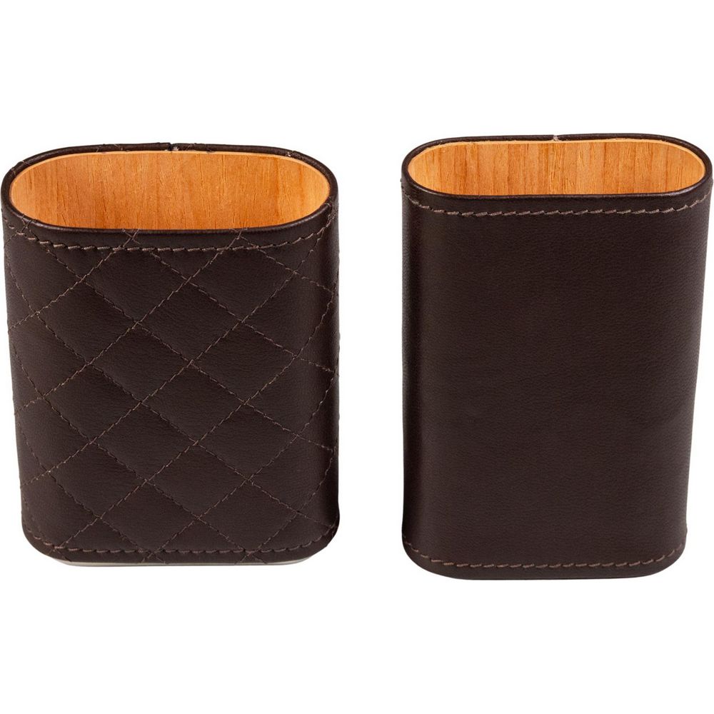Spectacular Leather Cigar Case in Brown Honeycomb - for 3 Cigars - Cigar Case from The Prince's Own at The Prince Webshop
