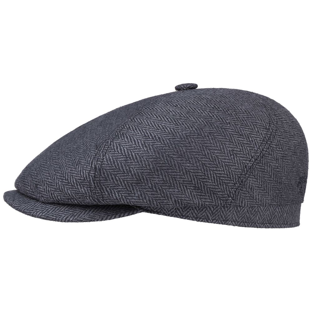 Stetson 6-panel Cap Silk - Gray Herringbone - Flat Cap from Stetson at The Prince Webshop