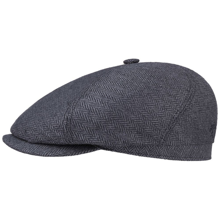 Stetson 6-panel Cap Silk - Gray Herringbone - Flat Cap from Stetson at The Prince Webshop