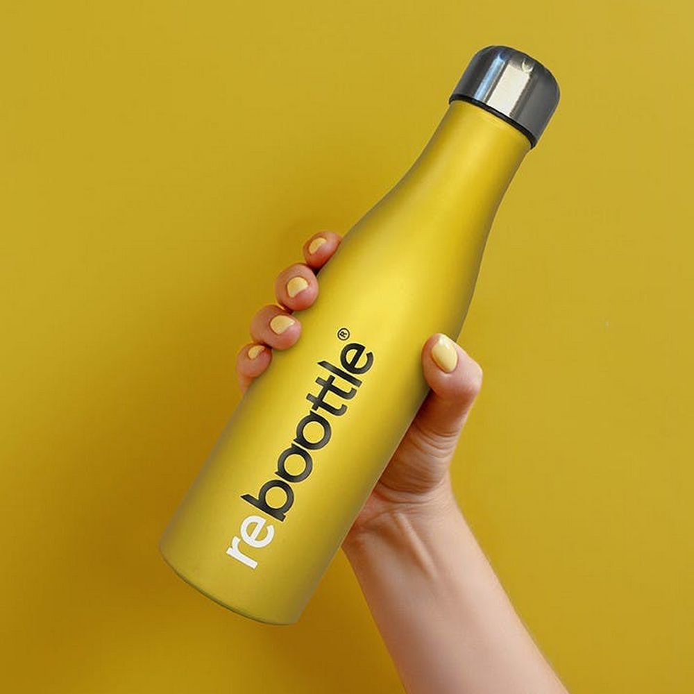 Rebootle Yellow Thermo Flask - 500 ml - Flasks from REBOOTLE at The Prince Webshop