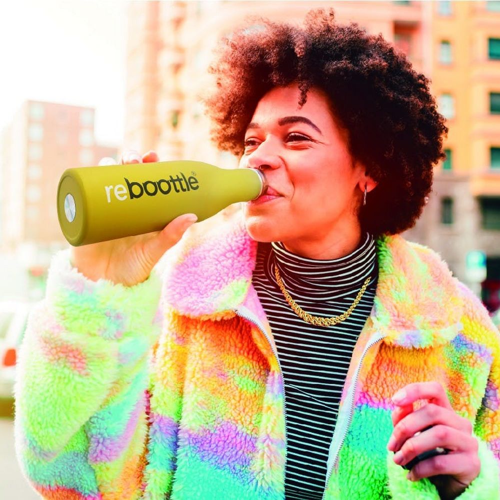 Rebootle Yellow Thermo Flask - 500 ml - Flasks from REBOOTLE at The Prince Webshop