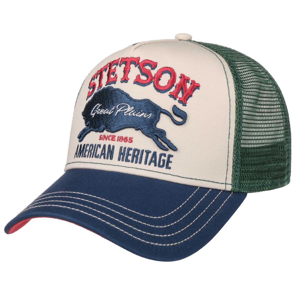 Stetson Trucker Cap Great Plains - Blue / Sand - Baseball Cap from Stetson at The Prince Webshop