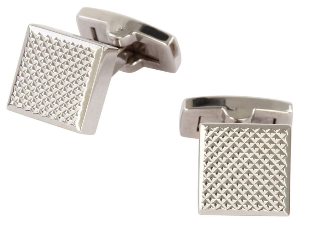 David Aster Square Checkered Cufflinks - Silver - Cufflinks from the David Aster Collection at The Prince Webshop