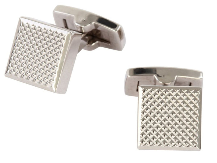 David Aster Square Checkered Cufflinks - Silver - Cufflinks from the David Aster Collection at The Prince Webshop