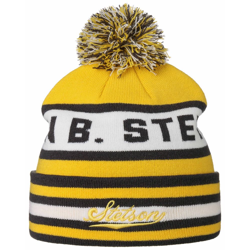 Stetson Signature Beanie Pompom Hat - Yellow - Hat from Stetson at The Prince Webshop