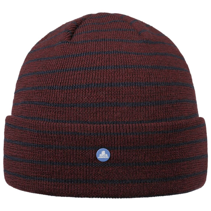 Hamburg Blue and Bordeaux Striped Beanie Beanie & Neckerchief - Beanie & Neckerchief from Hammaburg at The Prince Webshop