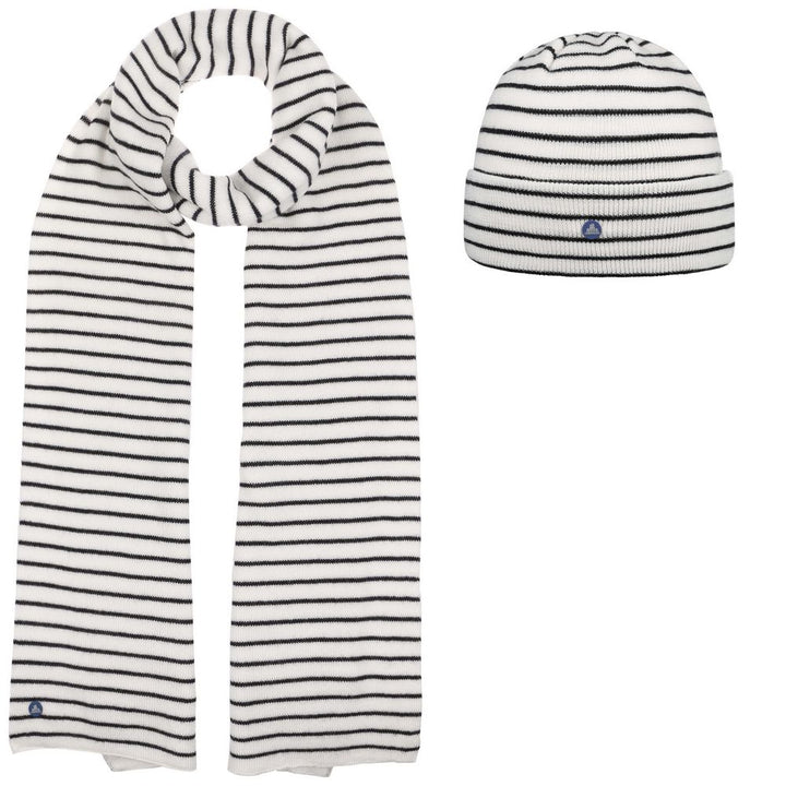 Hammaburg Blue & White Striped Beanie Hat & Scarf - Hat & Scarf from Hammaburg at The Prince Webshop