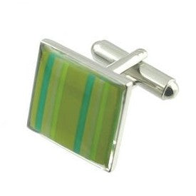 Cufflinks Stripes Green - Cufflinks from Ceels at The Prince Webshop