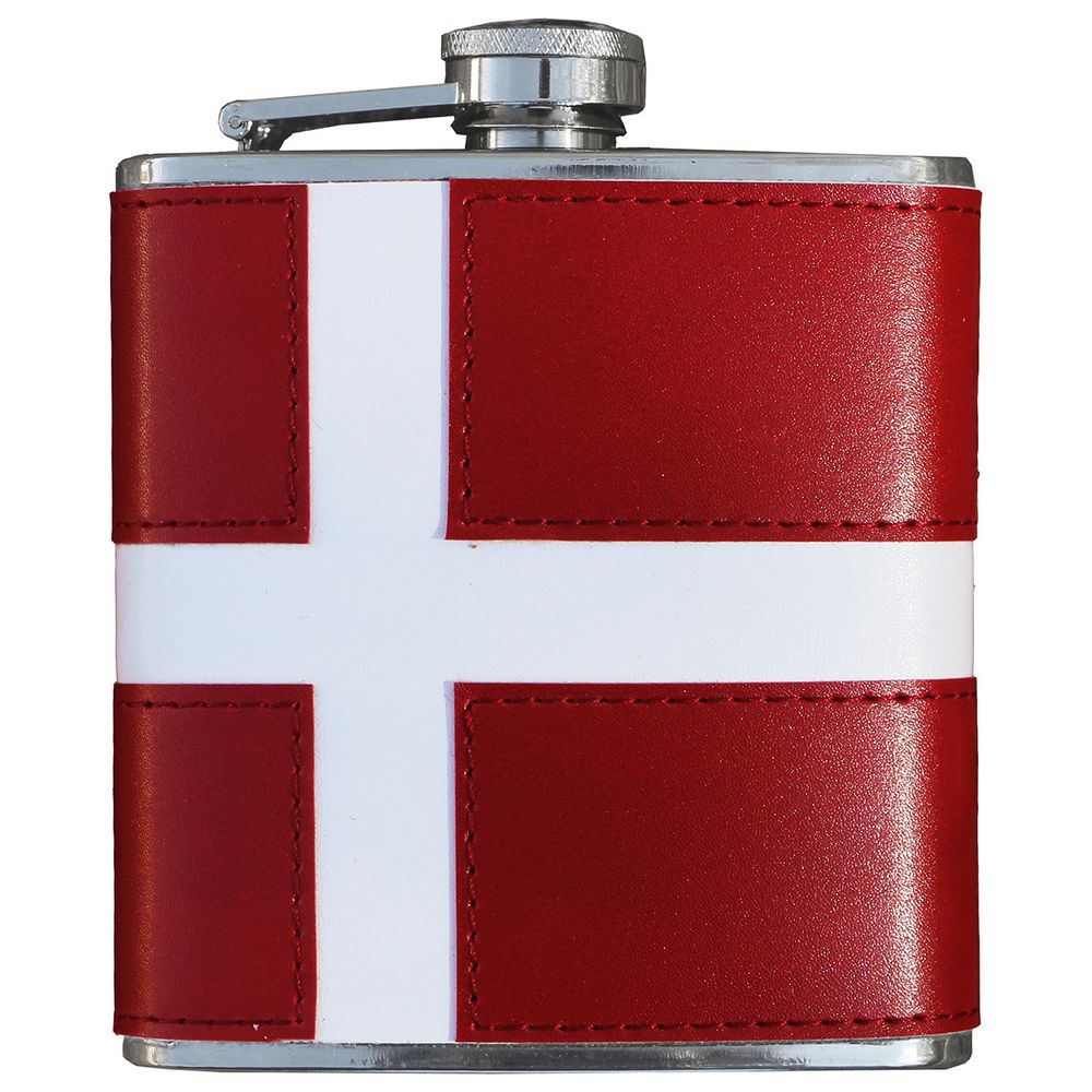 Dannebrog Pocket Square - Stainless Steel with Faux Leather - Pocket Square from Memories of Denmark at The Prince Webshop