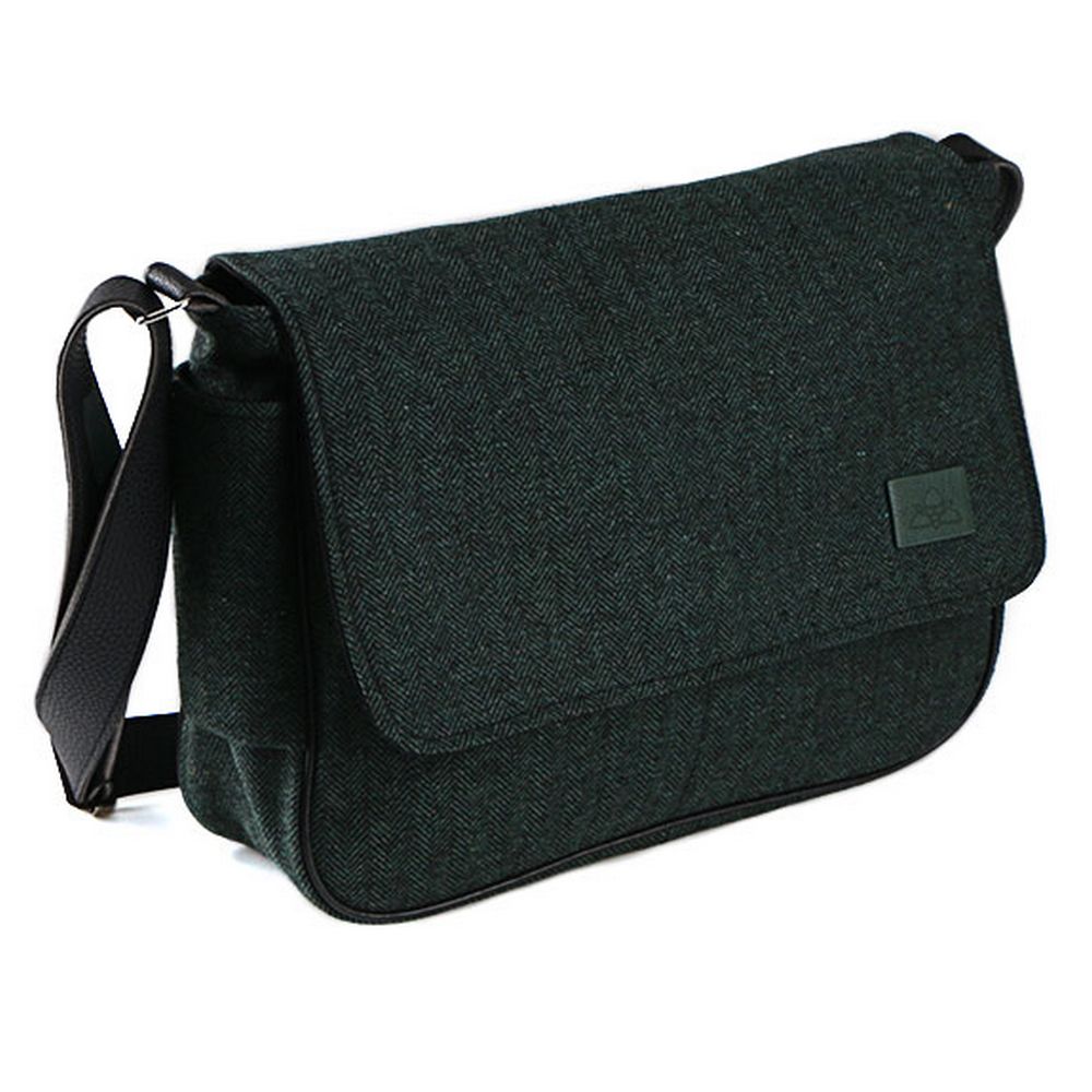 Celtic Ore Saddle Bag - Green Herringbone Tweed - Bag from Celtic Ore Tweed at The Prince Webshop