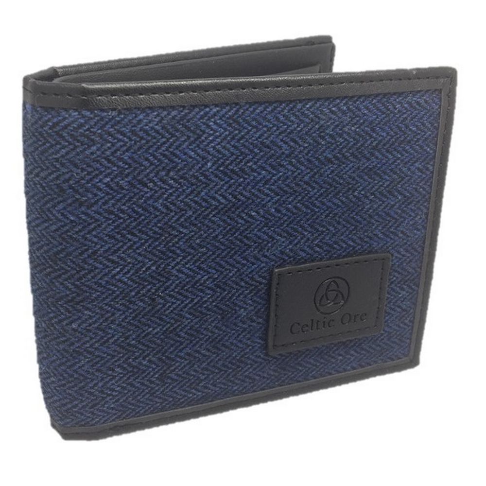 Celtic Ore Tweed Wallet Blue Herringbone - Blue Bi-Fold Wallet - Wallet from Celtic Ore Tweed at The Prince Webshop