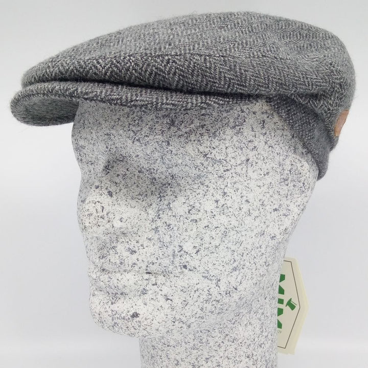 MJM Jordan – 100% Eco Merino Wool - Light Gray Herringbone - Flat Cap from MJM Hats at The Prince Webshop